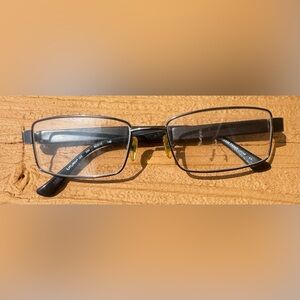 U-Turn 123 Marchon Mens 034 Gunmetal/Black/Wood Eyeglass Frames Only 54-17-140